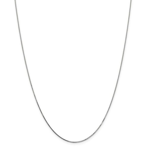 0.7mm, 14k White Gold, Box Chain Necklace, 20 Inch - Picture 3 of 8